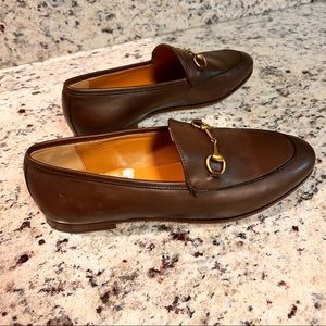 Gucci | Brown Leather Jordaan Loafers Sz 39